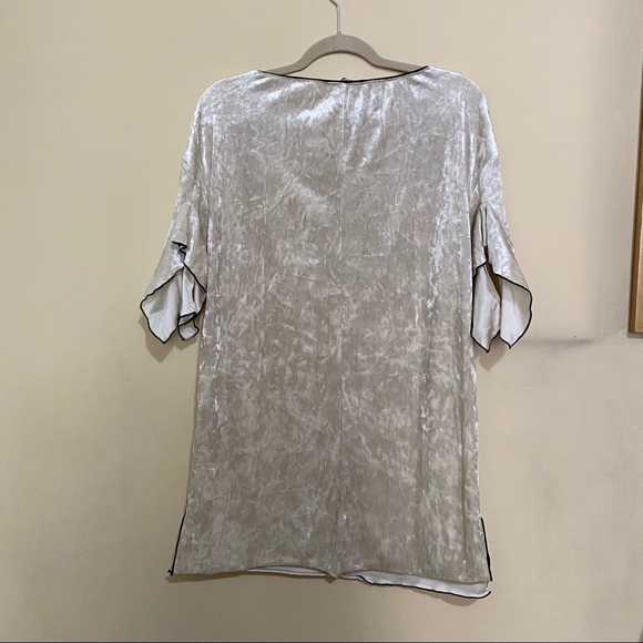 Zara Velvet Beige Shirt Dress - Picture 7 of 7